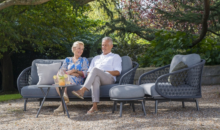 BAROS Aluminium & Kordel Gartenlounge